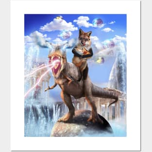 Fox Riding Dinosaur Posters and Art